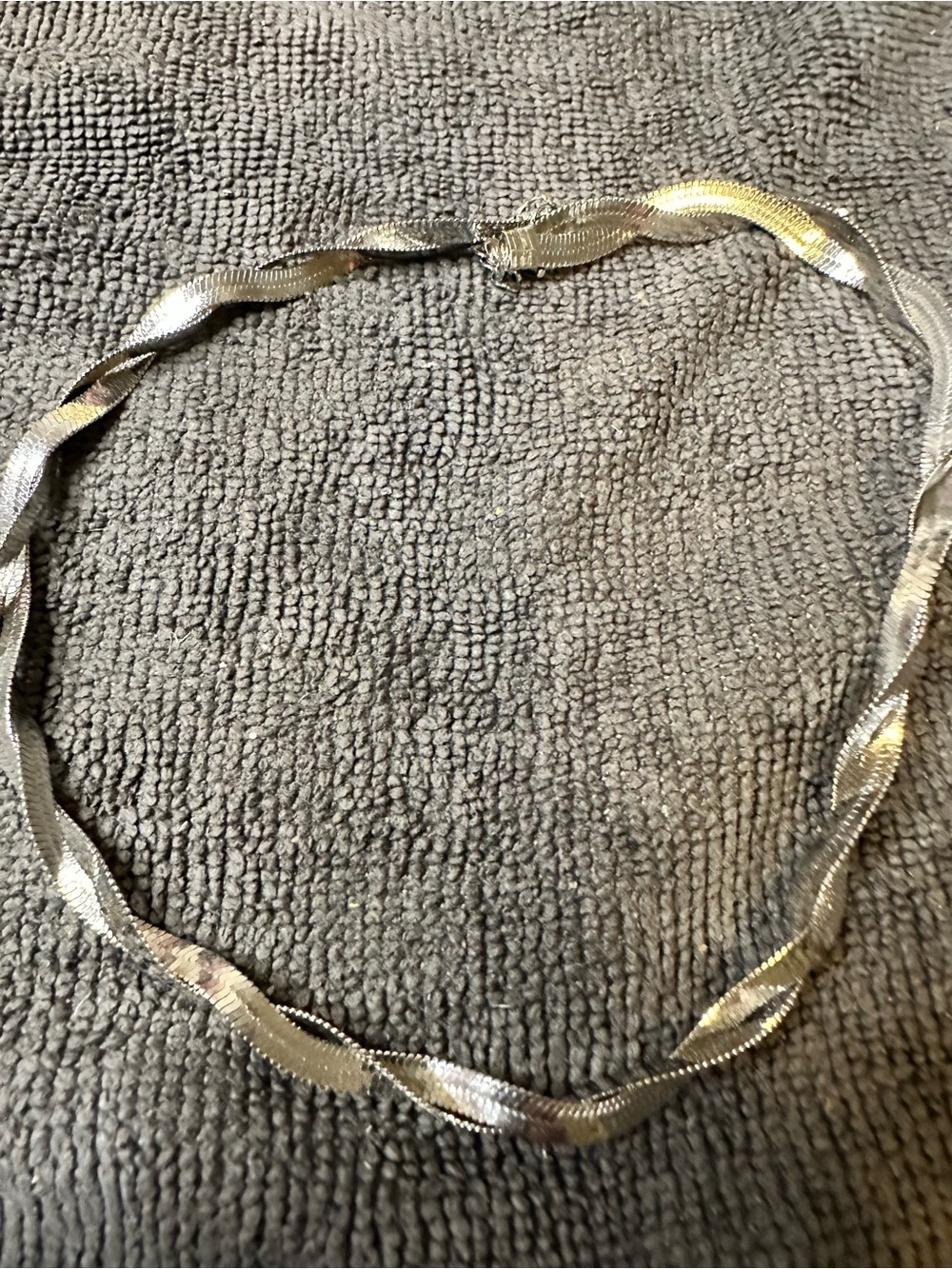 Silver Twisted Herringbone Necklace - Women's Jewelry choker